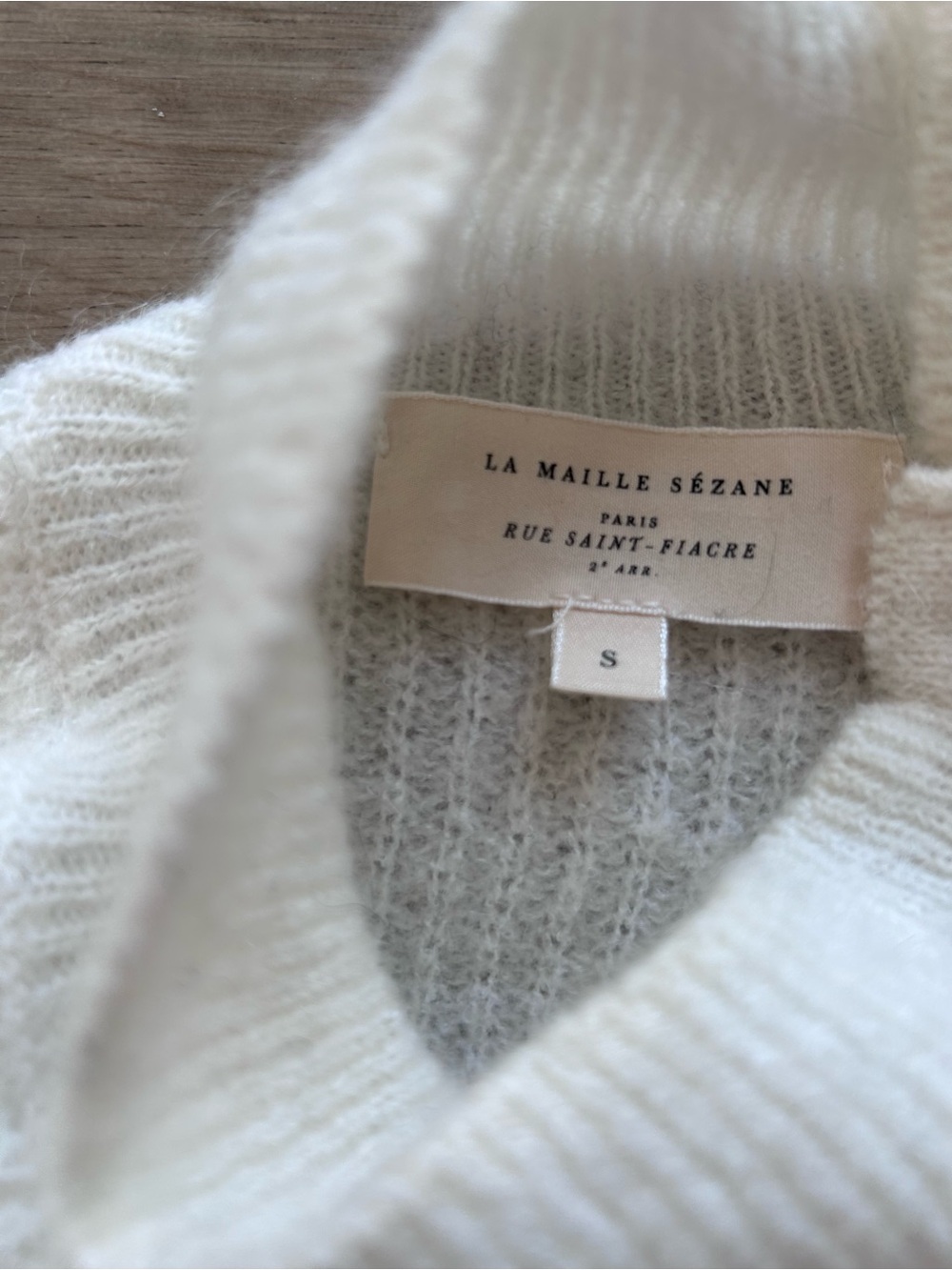 NWOT 🇫🇷 Sézane Trudy Jumper Striped Navy & Creamy White Mohair Sweater - Picture 11 of 12